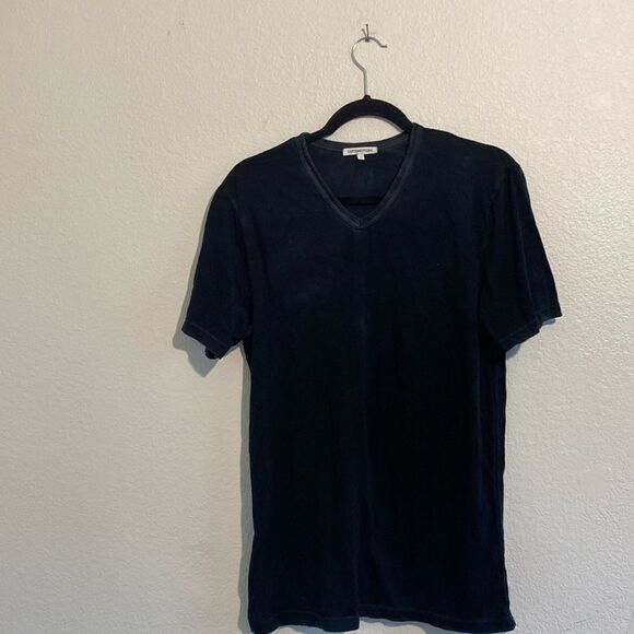 Cotton Citizen VINTAGE BLACK STANDARD V-NECK TEE - Picture 1 of 5
